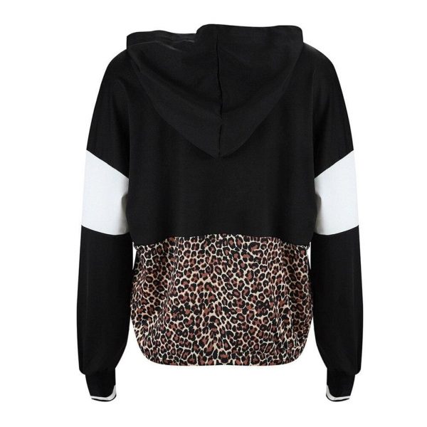 The Best Leopard Hoodies Women Female Long Sleeve Contrast Color Hooded Sweatshirt Hoodie Tracksuit Fall Coat Casual Sportswear Online - Source Silk