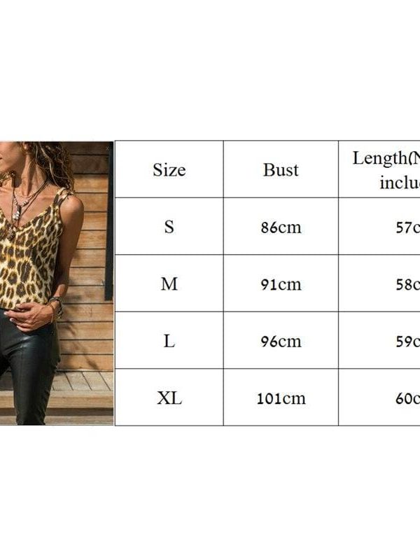 The Best Leopard Print Women Summer Vest Sleeveless Loose Camisole Ladies Casual V-Neck Tank Tops Blouse Shirt New Online - Source Silk