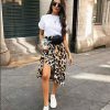 The Best Leopard Skirt Women Fashion Sexy Wrap Over Asymmetrical Calf Length Skirt Ladies Summer Casual High Waist Slim Skirts Sundress Online - Source Silk