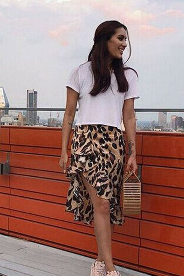 The Best Leopard Skirt Women Fashion Sexy Wrap Over Asymmetrical Calf Length Skirt Ladies Summer Casual High Waist Slim Skirts Sundress Online - Source Silk