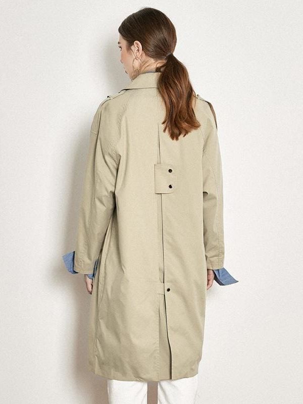 The Best Light Khaki Windbreaker Female Long Loose Coat Online - Takalr