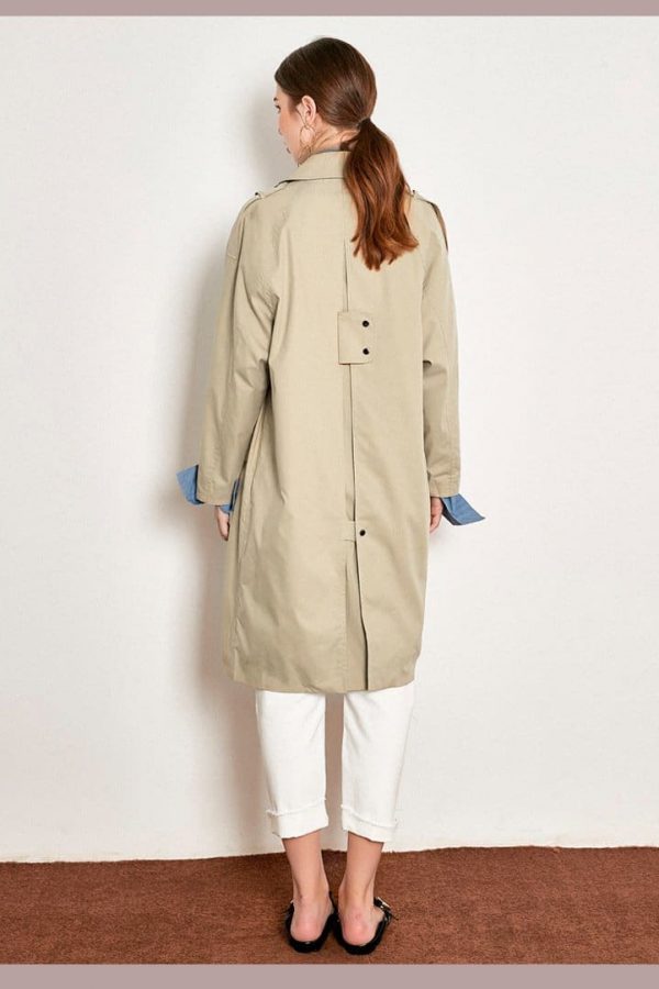 The Best Light Khaki Windbreaker Female Long Loose Coat Online - Takalr