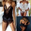 The Best Lingerie Lace Jumpsuit Women Underwear Nightwear Sexy Lace Bodysuit Online - Takalr