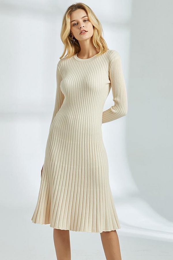 The Best Long Knitted Sweater Dress for Women Casual Winter Sweater Dress Online - Takalr