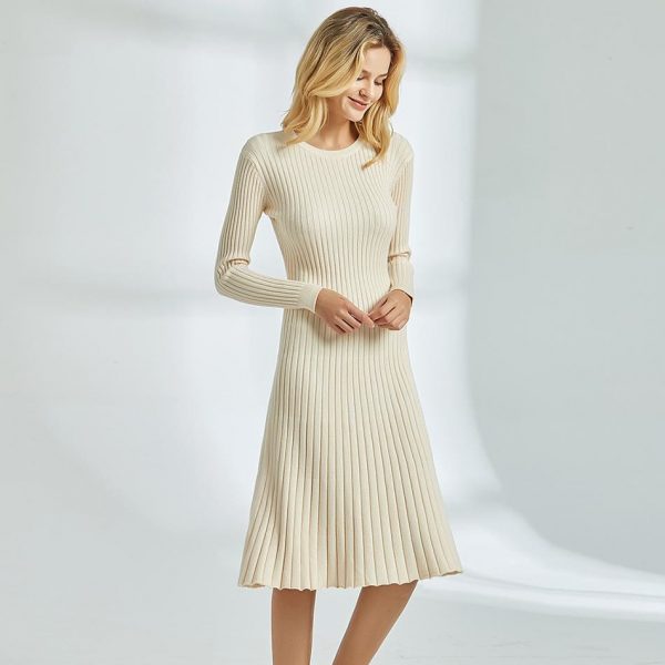 The Best Long Knitted Sweater Dress for Women Casual Winter Sweater Dress Online - Takalr