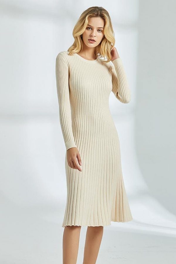 The Best Long Knitted Sweater Dress for Women Casual Winter Sweater Dress Online - Takalr