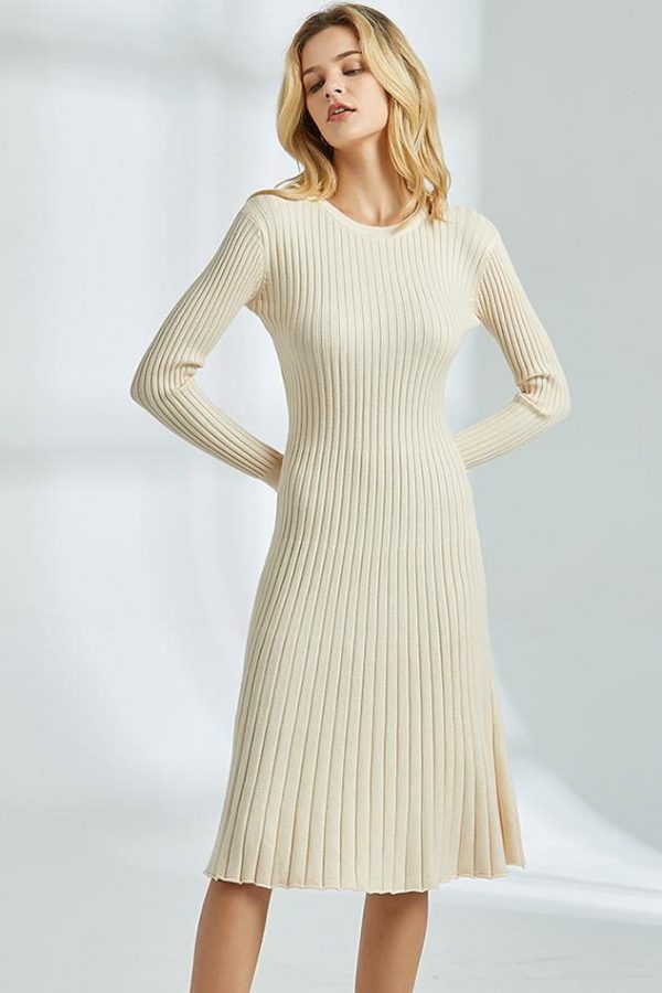 The Best Long Knitted Sweater Dress for Women Casual Winter Sweater Dress Online - Takalr