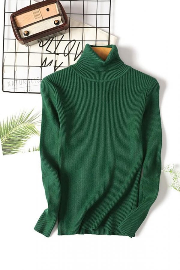 The Best Long Sleeve Ribbed Sweater for Women Warm Pullover Knitted Sweater Online - Takalr