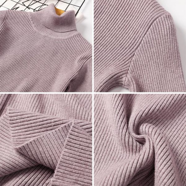 The Best Long Sleeve Ribbed Sweater for Women Warm Pullover Knitted Sweater Online - Takalr