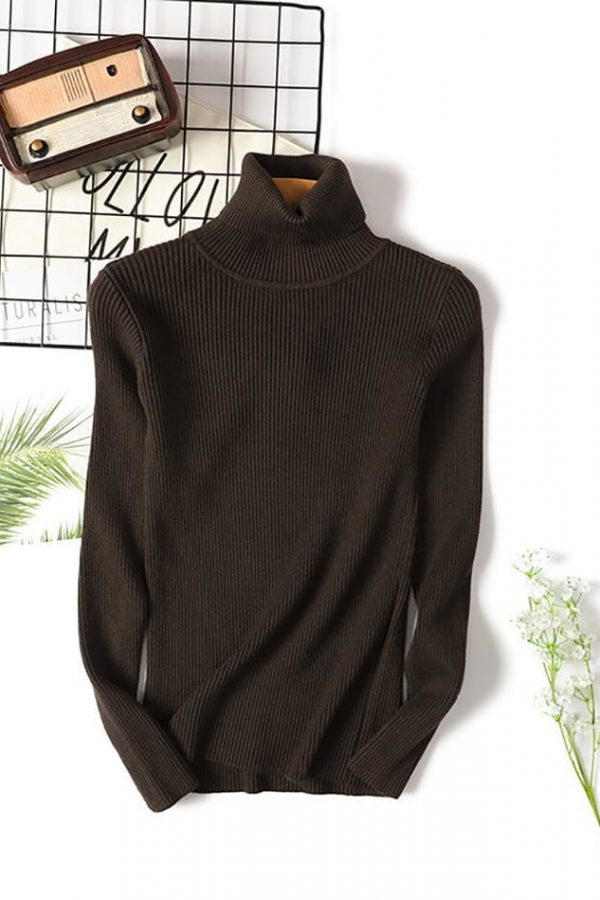 The Best Long Sleeve Ribbed Sweater for Women Warm Pullover Knitted Sweater Online - Takalr