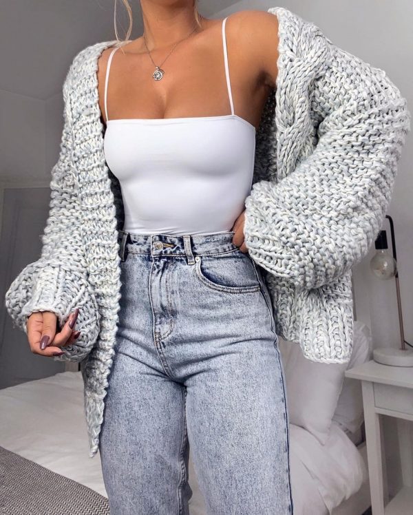 The Best Loose Knitted Casual Cardigan Tops Women Long Sleeve Sweaters Online - Takalr