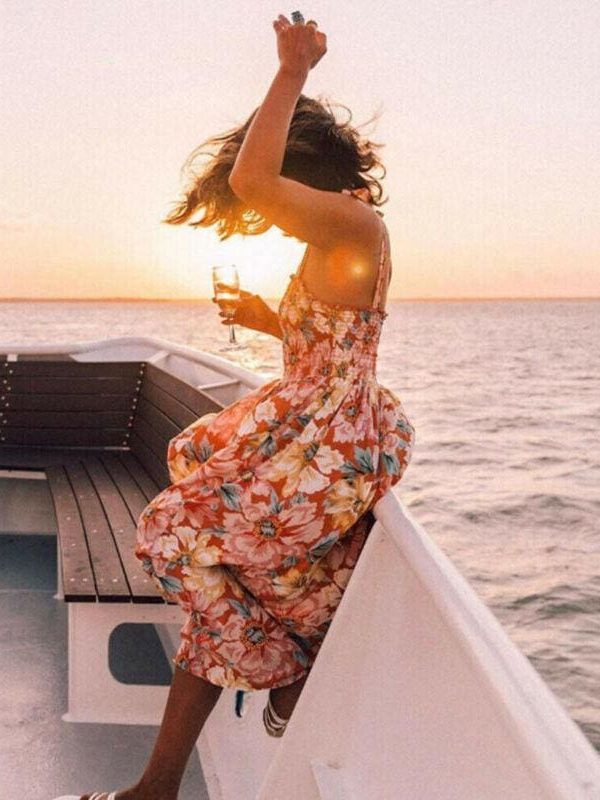 The Best Loose Strap Dress Summer Sexy Boho Camis Befree Maxi Dress Floral Plus Sizes Dresses Online - Takalr