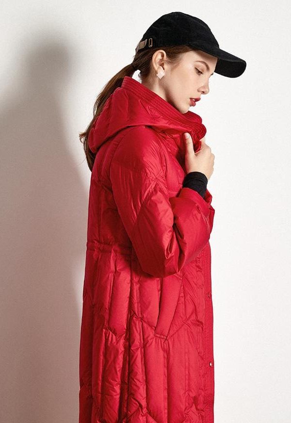 The Best Medium Long White Duck Down Lantern Sleeve Female Jacket Online - Takalr