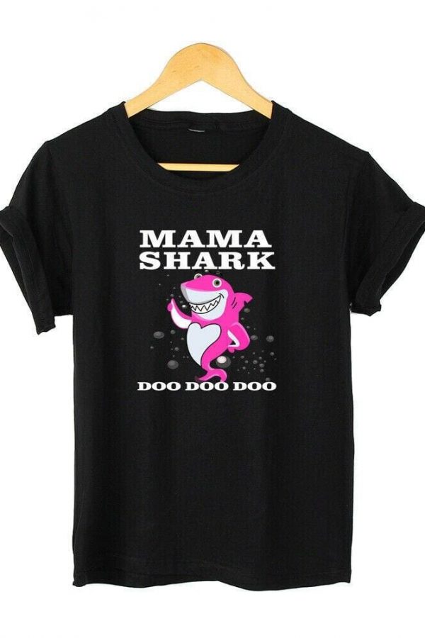 The Best Men Women Unisex Casual Short Sleeve MAMA SHARK Plain Casual T-shirt Summer Fashion Tops Tee M-3XL Online - Source Silk