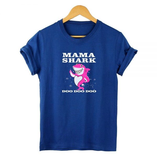 The Best Men Women Unisex Casual Short Sleeve MAMA SHARK Plain Casual T-shirt Summer Fashion Tops Tee M-3XL Online - Source Silk