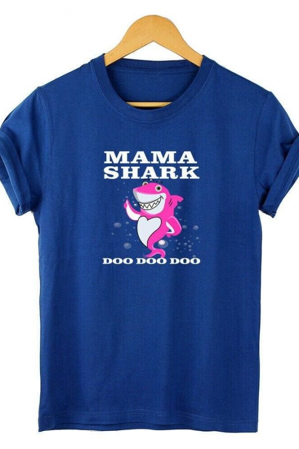 The Best Men Women Unisex Casual Short Sleeve MAMA SHARK Plain Casual T-shirt Summer Fashion Tops Tee M-3XL Online - Source Silk