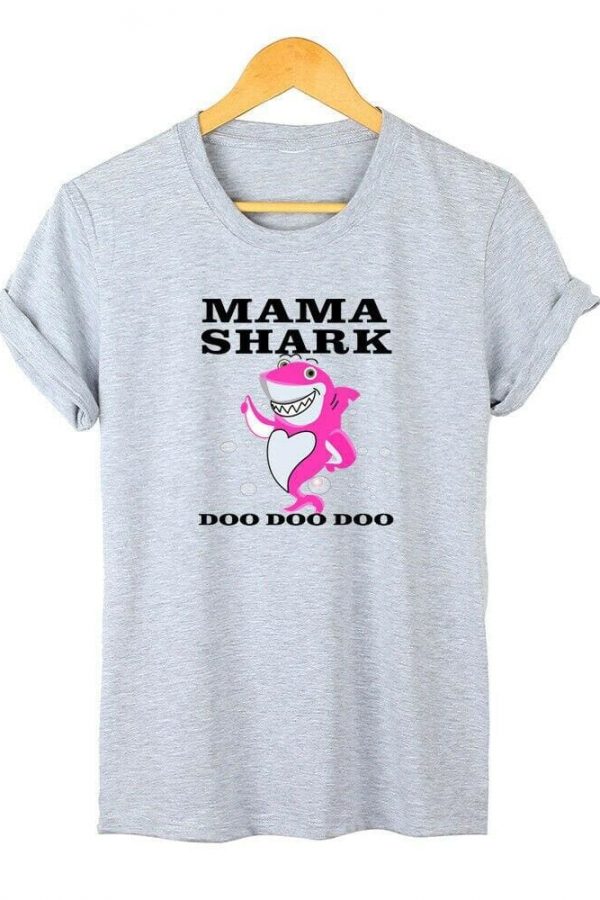 The Best Men Women Unisex Casual Short Sleeve MAMA SHARK Plain Casual T-shirt Summer Fashion Tops Tee M-3XL Online - Source Silk