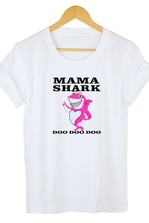 The Best Men Women Unisex Casual Short Sleeve MAMA SHARK Plain Casual T-shirt Summer Fashion Tops Tee M-3XL Online - Source Silk