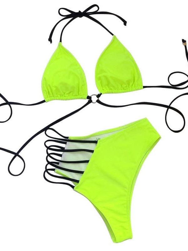 The Best Micro Bikini 2020 Swimwear Women Sexy Bandage Push up Bikini Bra Set Swimsuit Beach Bathing Swimming Suit Fluorescent color Online - Source Silk