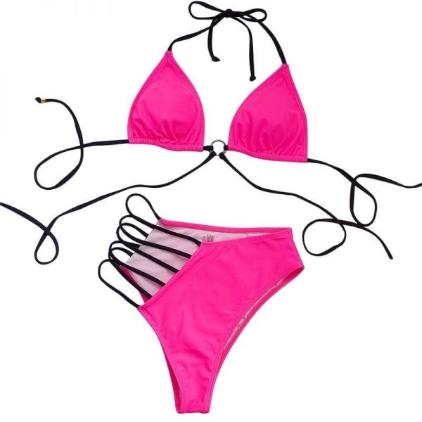 The Best Micro Bikini 2020 Swimwear Women Sexy Bandage Push up Bikini Bra Set Swimsuit Beach Bathing Swimming Suit Fluorescent color Online - Source Silk