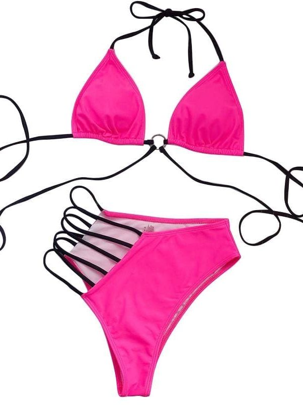 The Best Micro Bikini 2020 Swimwear Women Sexy Bandage Push up Bikini Bra Set Swimsuit Beach Bathing Swimming Suit Fluorescent color Online - Source Silk