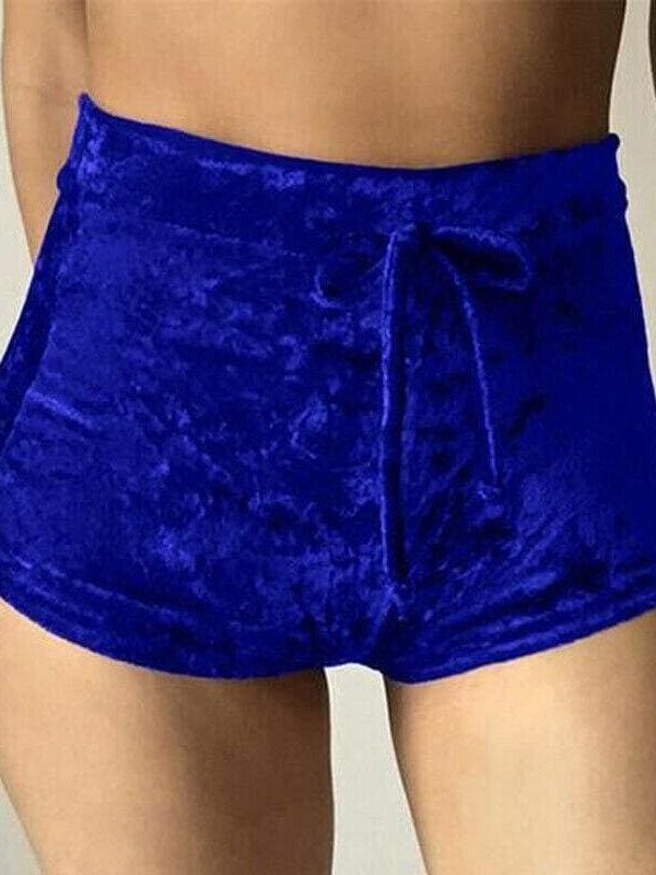 The Best New arrival Pretty Little Thing Womens Ladies Pink Crushed Velvet Runner arrival Short Hot Casual Women Skinny Drawstring Shorts Online - Source Silk