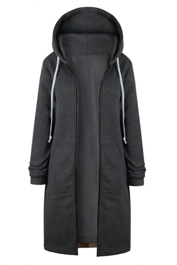 The Best New Autumn Winter Women Casual Long Zipper Hooded Jacket Sweatshirt Online - Takalr