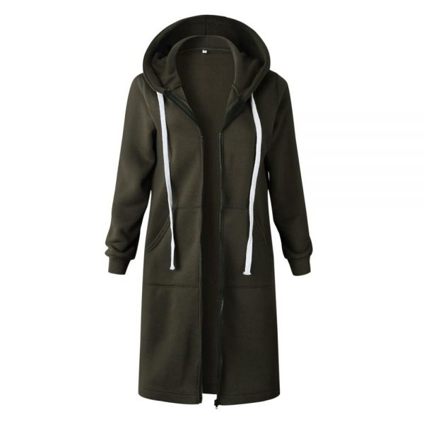 The Best New Autumn Winter Women Casual Long Zipper Hooded Jacket Sweatshirt Online - Takalr