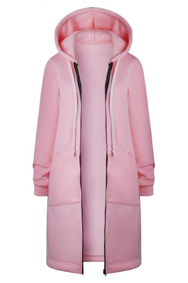 The Best New Autumn Winter Women Casual Long Zipper Hooded Jacket Sweatshirt Online - Takalr