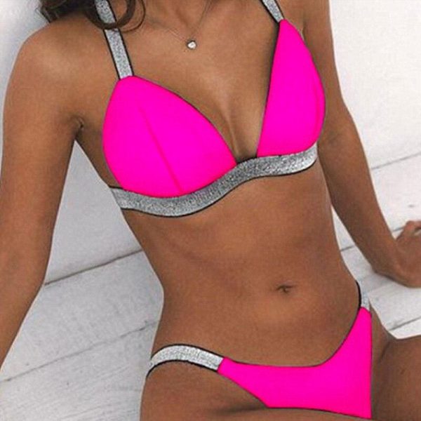 The Best New Bikini Set Women High Cut Bathing Suit Padded Tops Bra Thong Bottoms Swimwear Female Summer Beachwear Online - Source Silk