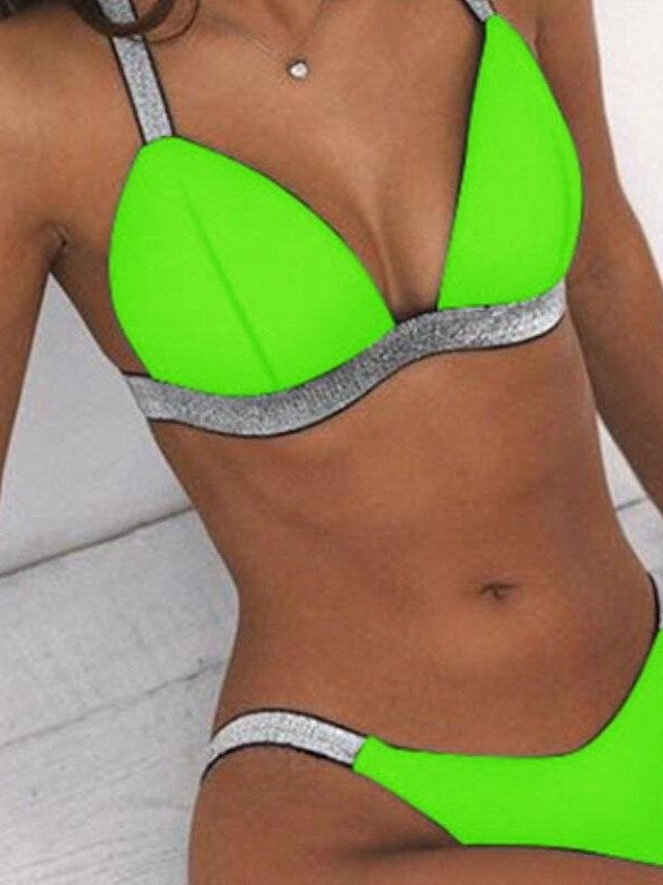 The Best New Bikini Set Women High Cut Bathing Suit Padded Tops Bra Thong Bottoms Swimwear Female Summer Beachwear Online - Source Silk