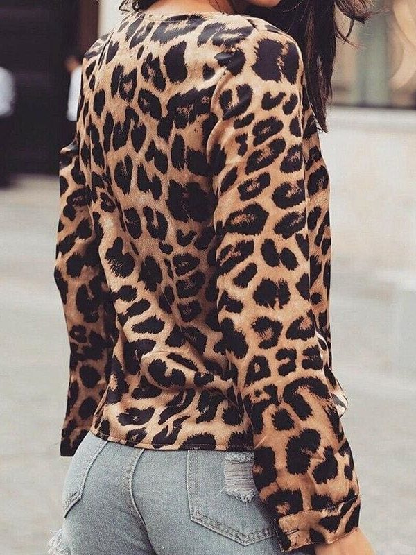 The Best New Boho Women Summer Casual Leopard Shirt Tops OL Ladies Casual  Long Sleeve Blouse Beach T-Shirt Women Clothes Online - Source Silk