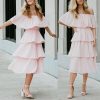 The Best New Boho Women's Summer Beach Ruffle Long Dress Holiday Fashion Ladies Casual Layered Off Shoulder Sun Dresses Online - Source Silk