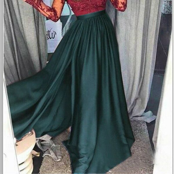 The Best New Elegant Women Bridesmaid Wedding Sleeveless Long Skirt Sexy Ladies Evening Party Prom Gown Full Formal Skirt Online - Source Silk