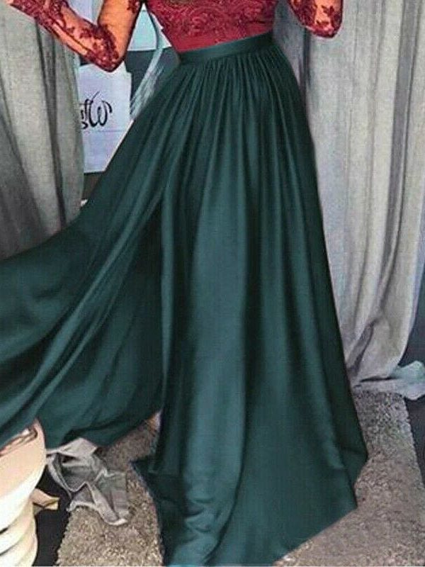 The Best New Elegant Women Bridesmaid Wedding Sleeveless Long Skirt Sexy Ladies Evening Party Prom Gown Full Formal Skirt Online - Source Silk