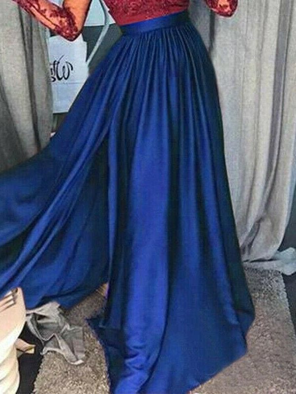 The Best New Elegant Women Bridesmaid Wedding Sleeveless Long Skirt Sexy Ladies Evening Party Prom Gown Full Formal Skirt Online - Source Silk