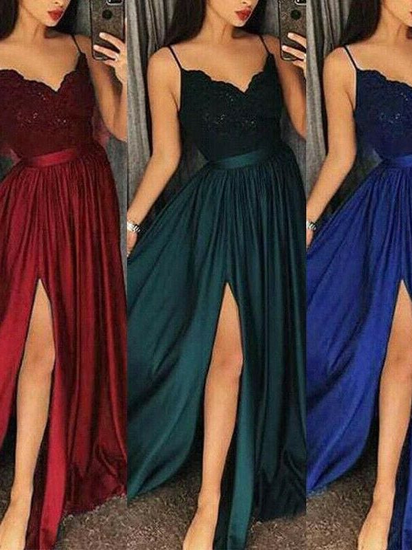 The Best New Elegant Women Bridesmaid Wedding Sleeveless Long Skirt Sexy Ladies Evening Party Prom Gown Full Formal Skirt Online - Source Silk