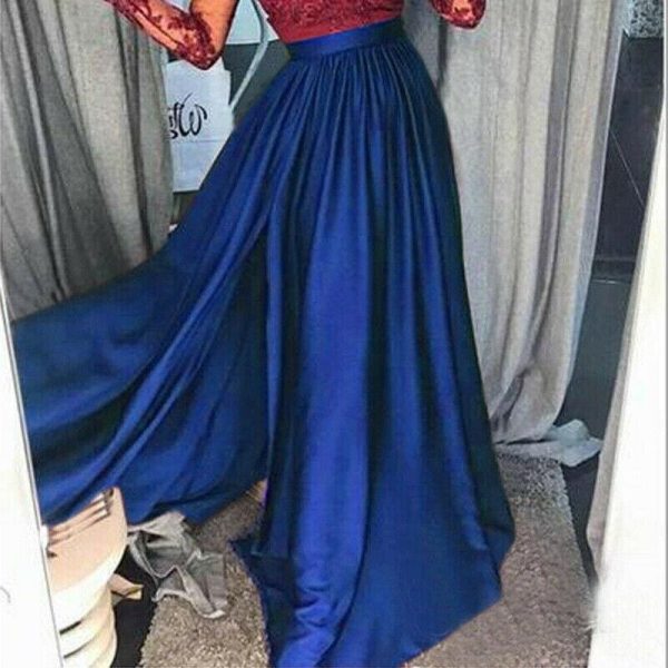 The Best New Elegant Women Bridesmaid Wedding Sleeveless Long Skirt Sexy Ladies Evening Party Prom Gown Full Formal Skirt Online - Source Silk