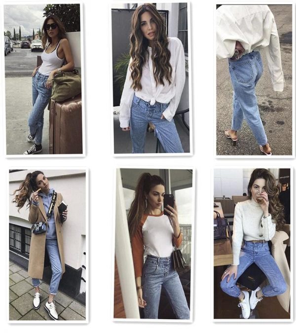 The Best New Fashion High Waist Boyfriend Jeans Women Casual Straight Jean Online - Takalr