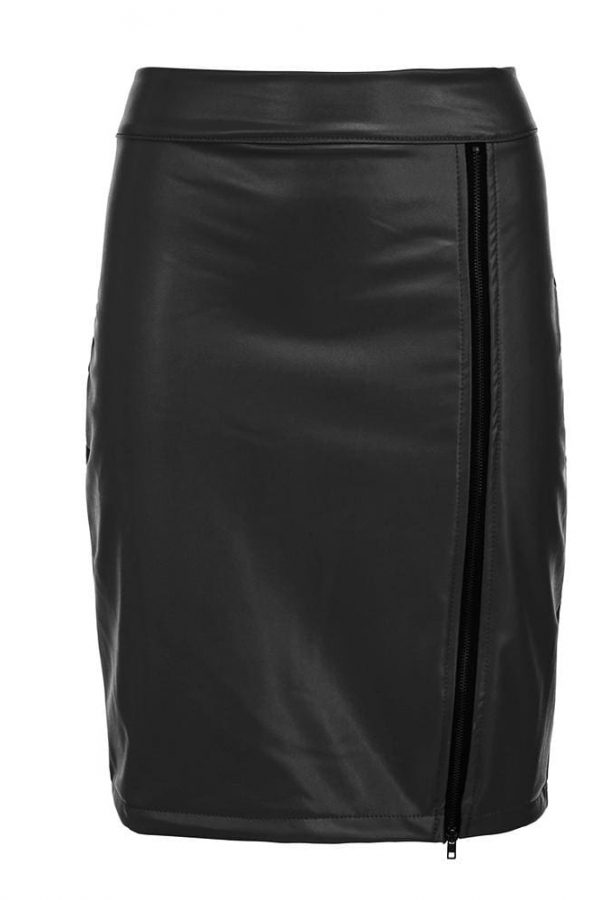 The Best New Fashion Skirt Women High Waist Zipper Up PU Leather Business OL Ladies Preppy Short Mini Pebcil Skirt Online - Source Silk