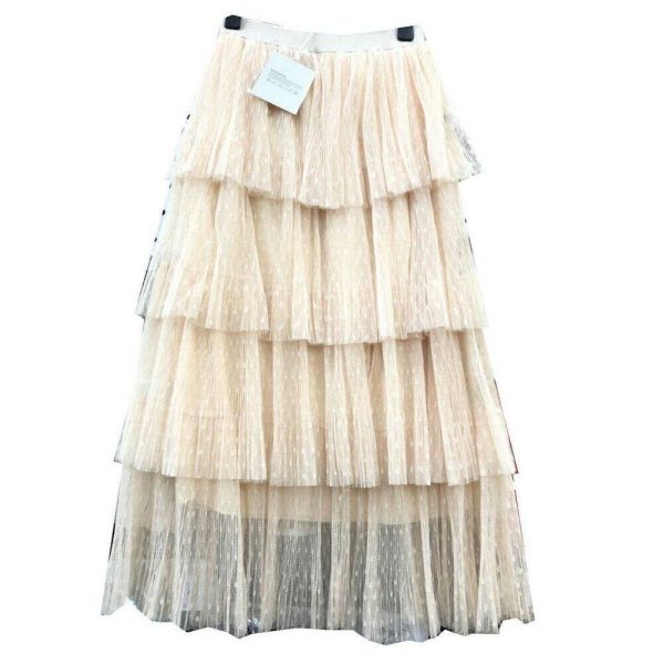 The Best New Fashion Summer Women Dot Lace Tiered High Waist Beach Long Skirt Sundress Cake Tulle Skirt Party Ball Gown Online - Source Silk