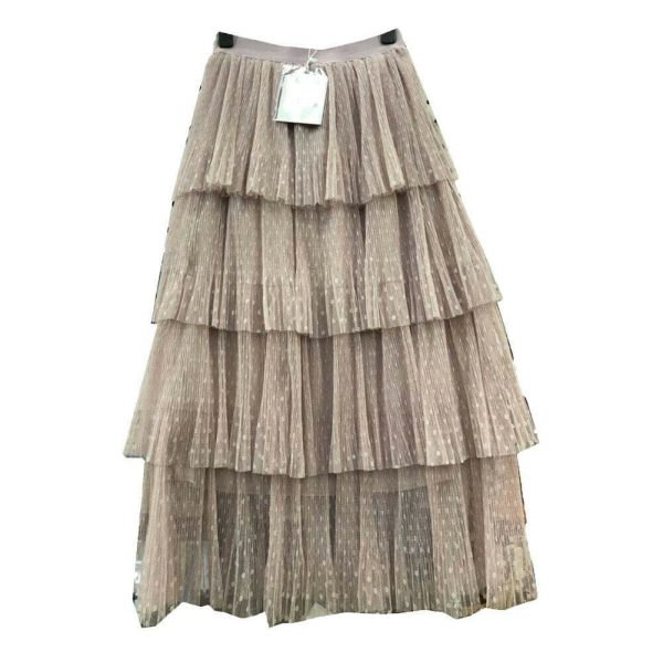 The Best New Fashion Summer Women Dot Lace Tiered High Waist Beach Long Skirt Sundress Cake Tulle Skirt Party Ball Gown Online - Source Silk