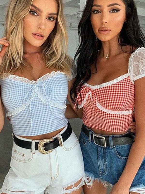 The Best New Fashion Women Casual Tank Tops Vest Blouse Sexy Ladies Sleeveless Lace Crop Top Shirt Cami Top Summer Beach Tops Online - Source Silk