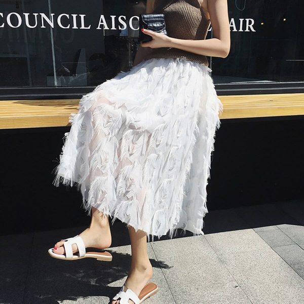 The Best New Fashion New Women Ladies Elastic High Waist Mesh Tulle Tutu Skirt Feather Princess Party Bouffant Skirts Online - Source Silk