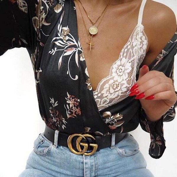 The Best New Fashion Women Ladies Long Sleeve Loose Print Blouse Summer V Neck Casual Shirt Tops Women Autumn Clothes Online - Source Silk