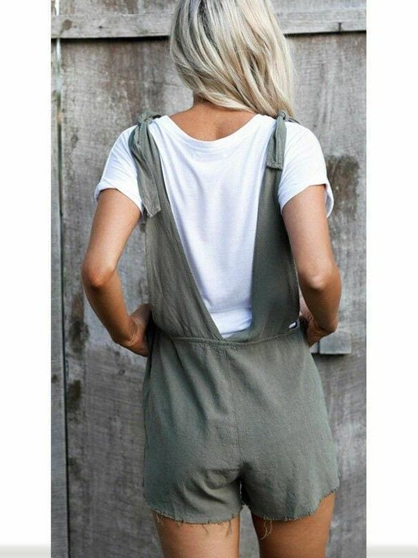 The Best New Fashion Women Ladies Loose Overalls Pockets Jumpsuit Sleeveless Strap Rompers Playsuit Causal Trousers Rompers Online - Source Silk