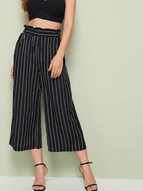 The Best New Fashion Women Lady Palazzo Plain Flared Wide Leg Pants Summer Casual Leggings Baggy Trousers Streetwear Online - Source Silk