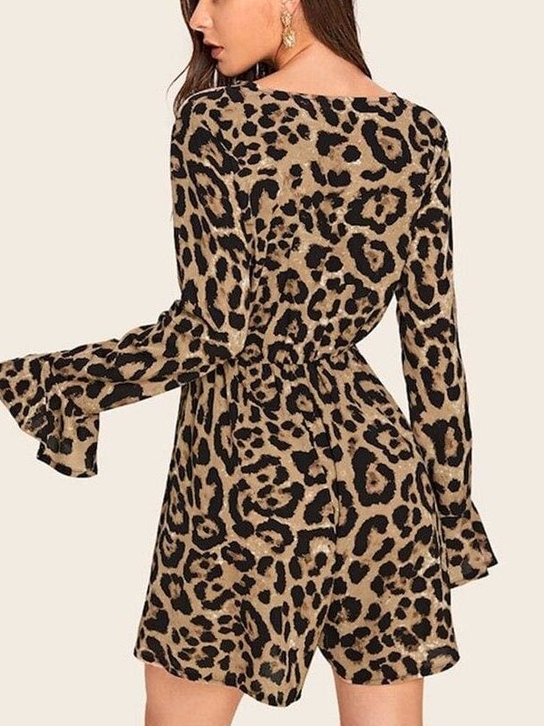 The Best New Fashion Women Long Sleeve Leopard Dress Elegant Loose Tunic Evening Party Dress Ladies Clothing Streetwear Online - Source Silk