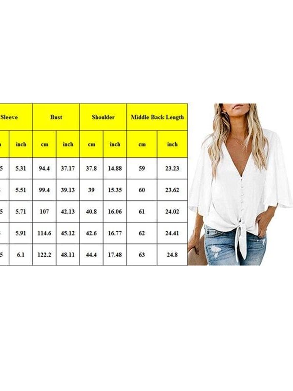 The Best New Fashion Women Short Ruffle Sleeve V neck Loose T Shirts OL Ladies Summer Casual Tops Shirt Women Clothes Online - Source Silk