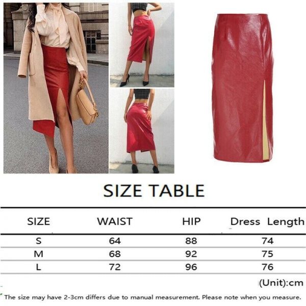 The Best New Fashion Women Split Wrap Skirt Sexy Ladies Casual High Waist Slim Pu Leather Bottom Skirt OL Dress Online - Source Silk